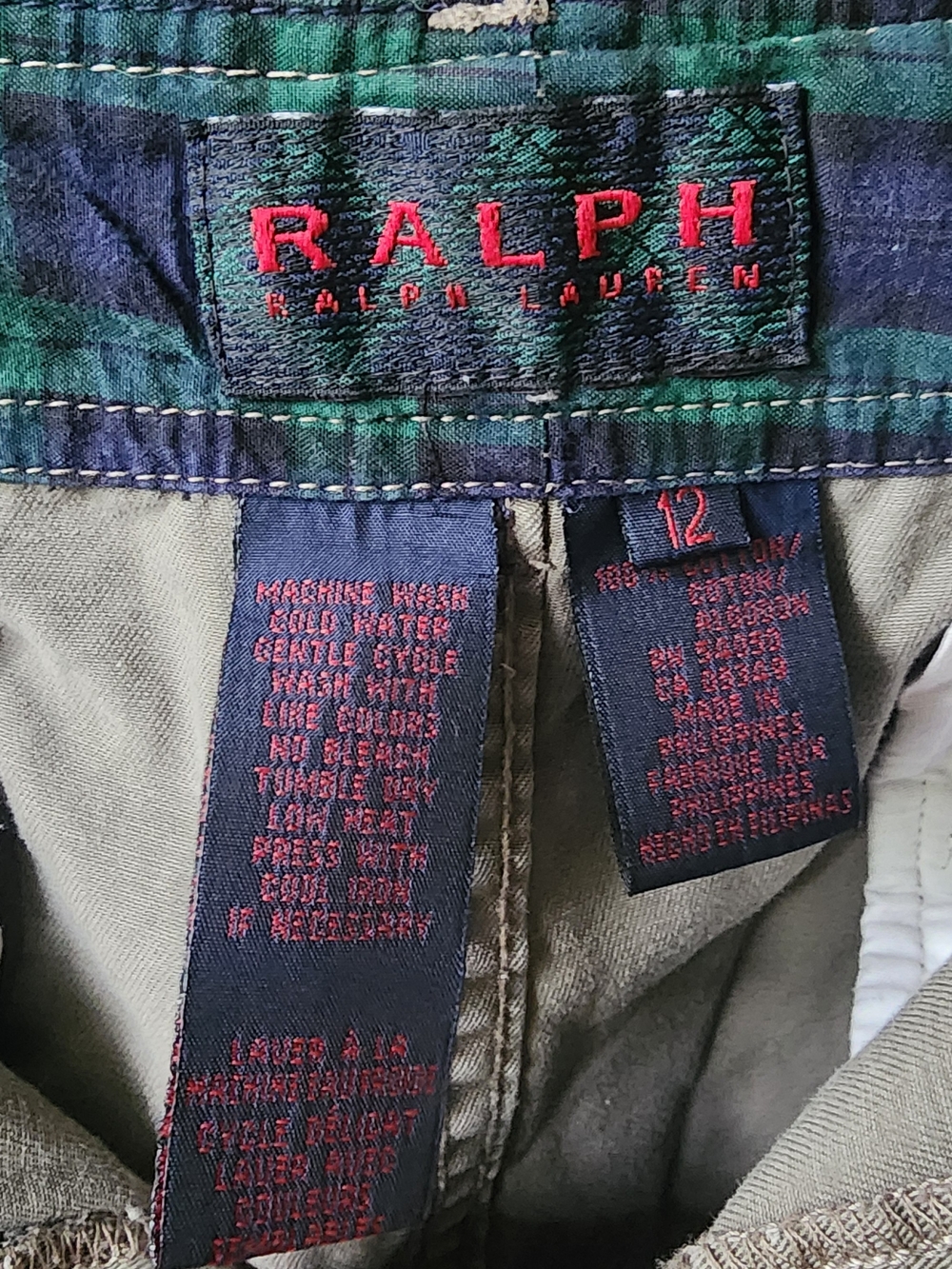 Vtg Ralph Lauren Green Label Relaxed Wide Leg Chino Y2K EUC 12 - Picture 7 of 7